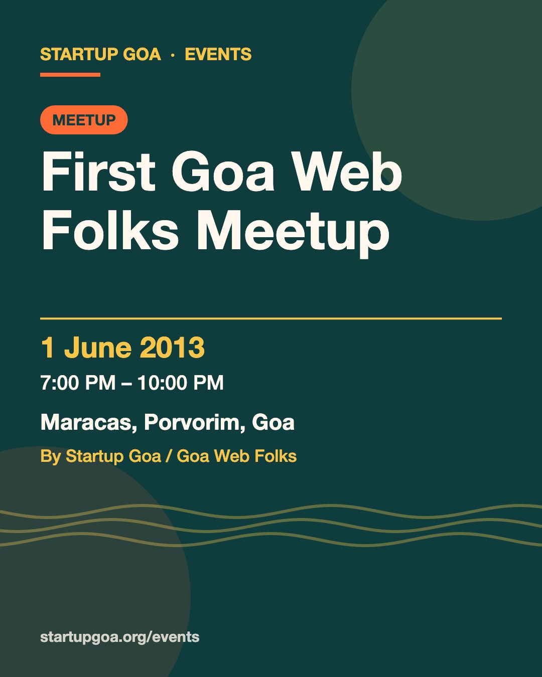 Poster: First Goa Web Folks Meetup, 1 June 2013