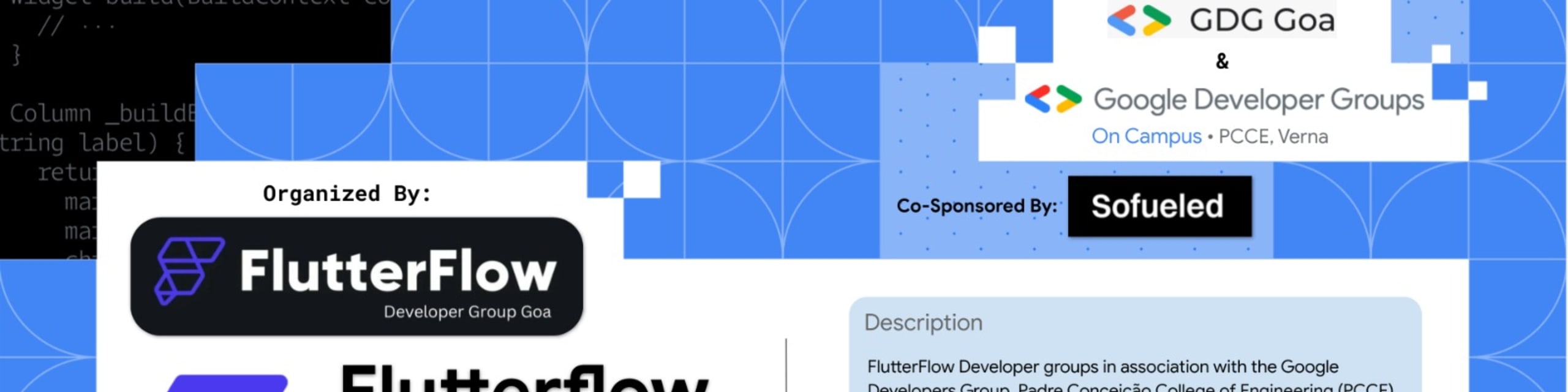 Poster for FlutterFlow Hackathon – GDG Goa