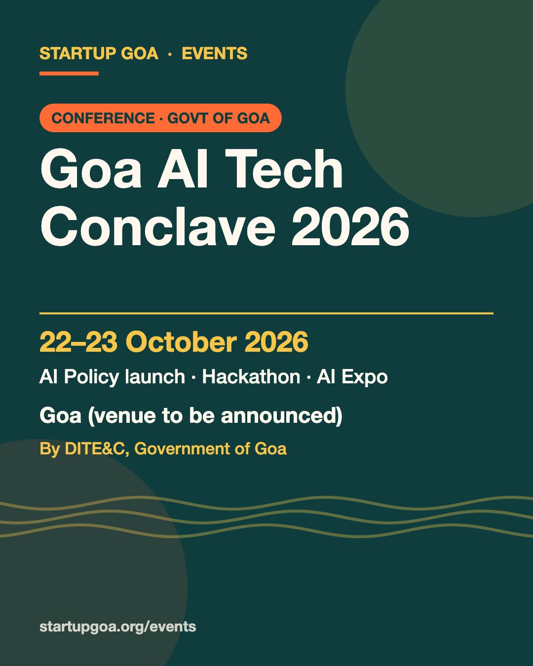 Poster: Goa AI Tech Conclave 2026, 22–23 October 2026, Goa