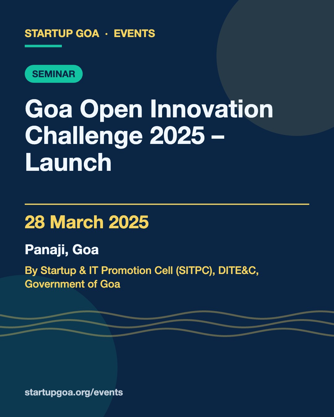 Poster: Goa Open Innovation Challenge 2025 – Launch, 28 March 2025