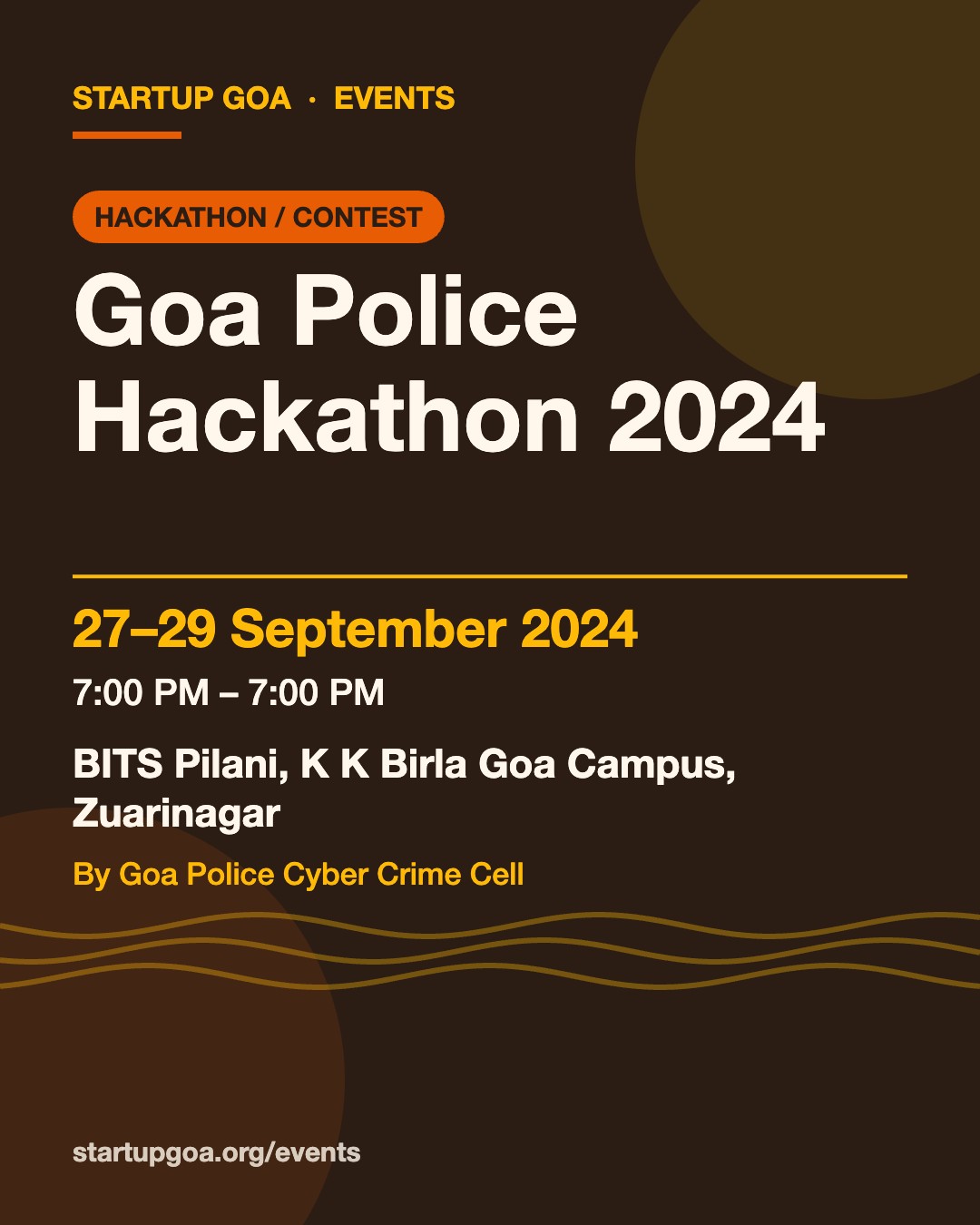 Poster: Goa Police Hackathon 2024, 27–29 September 2024