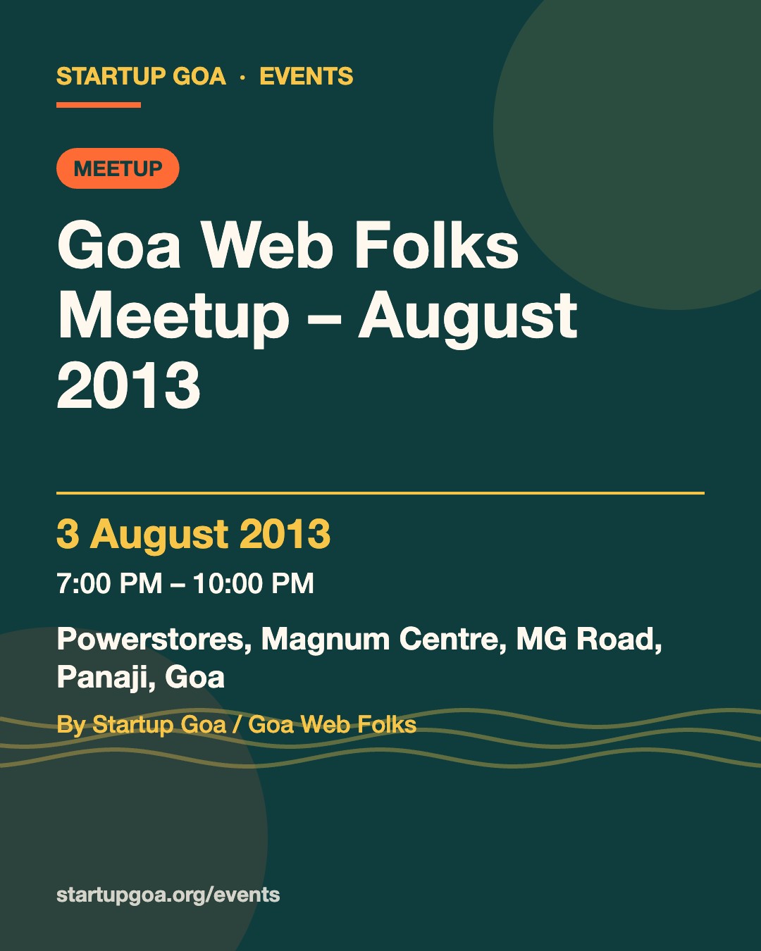Poster for Goa Web Folks Meetup – August 2013