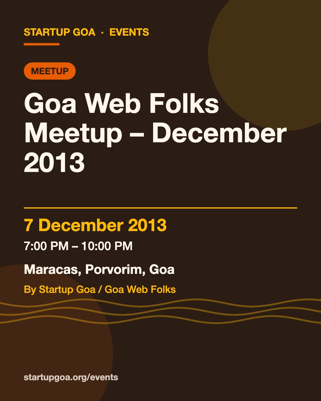 Poster: Goa Web Folks Meetup – December 2013, 7 December 2013