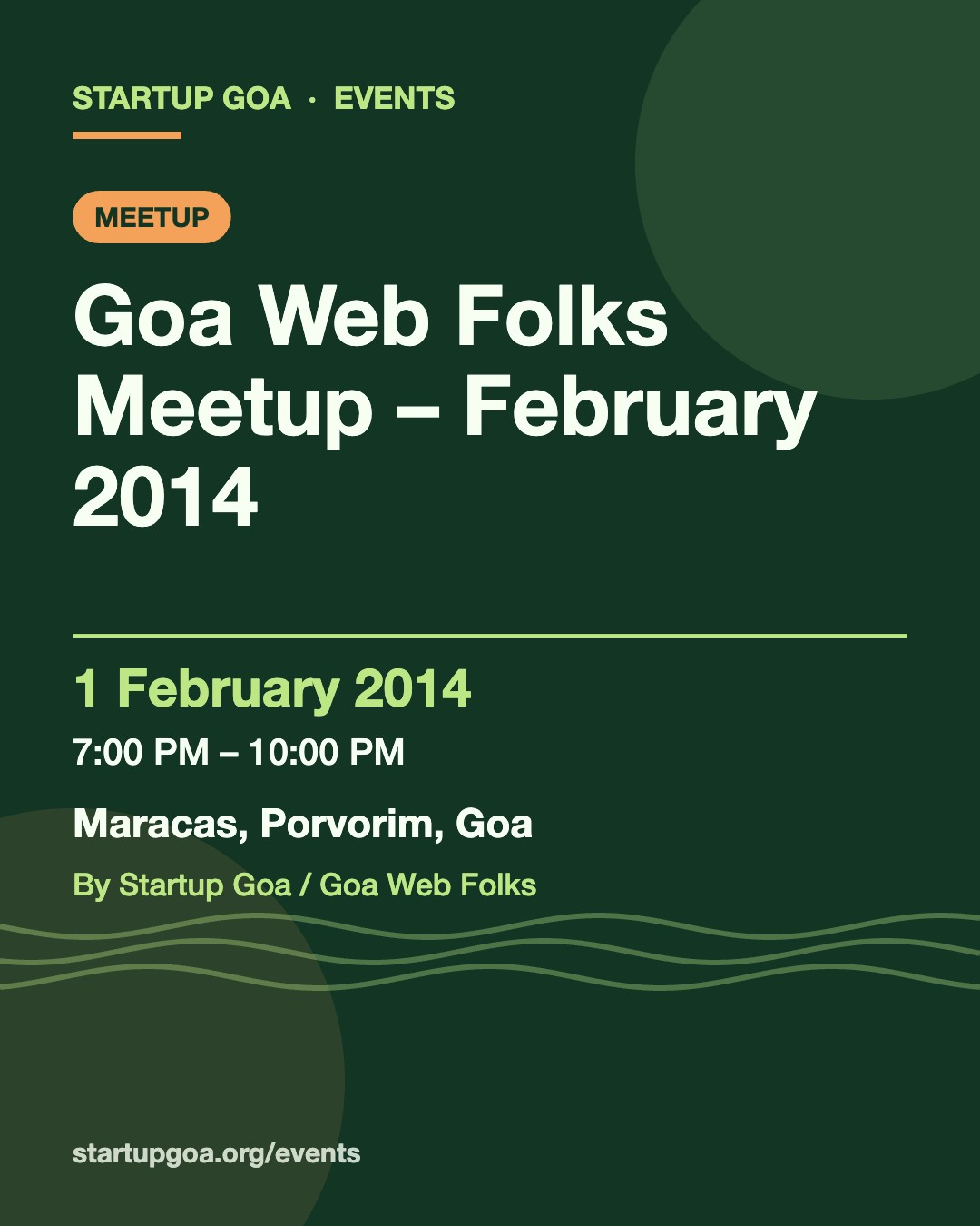 Poster: Goa Web Folks Meetup – February 2014, 1 February 2014