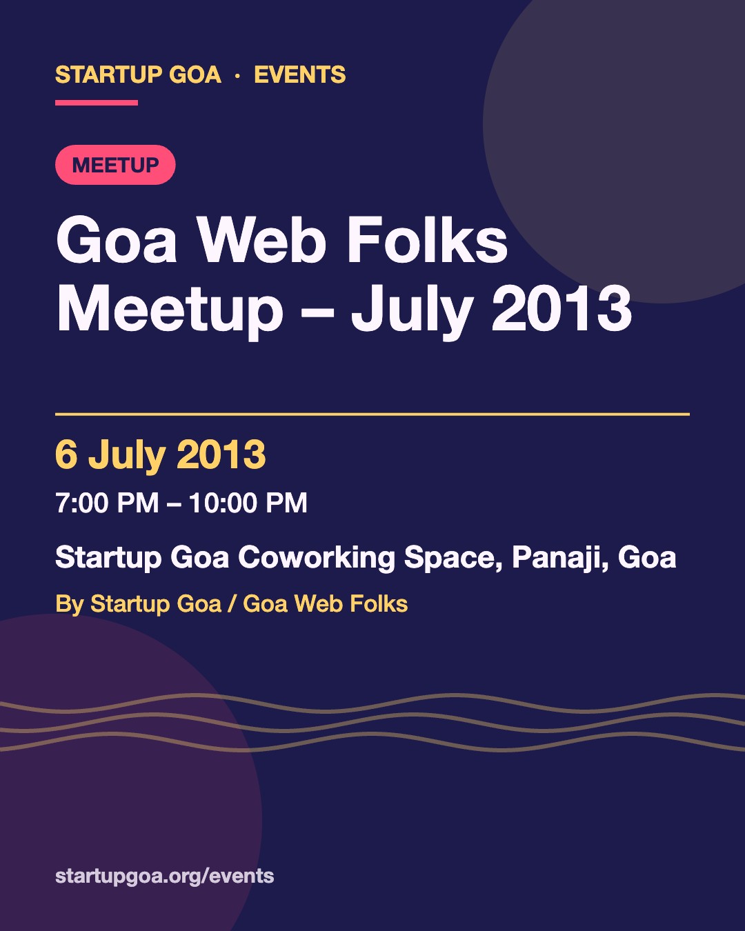 Poster for Goa Web Folks Meetup – July 2013