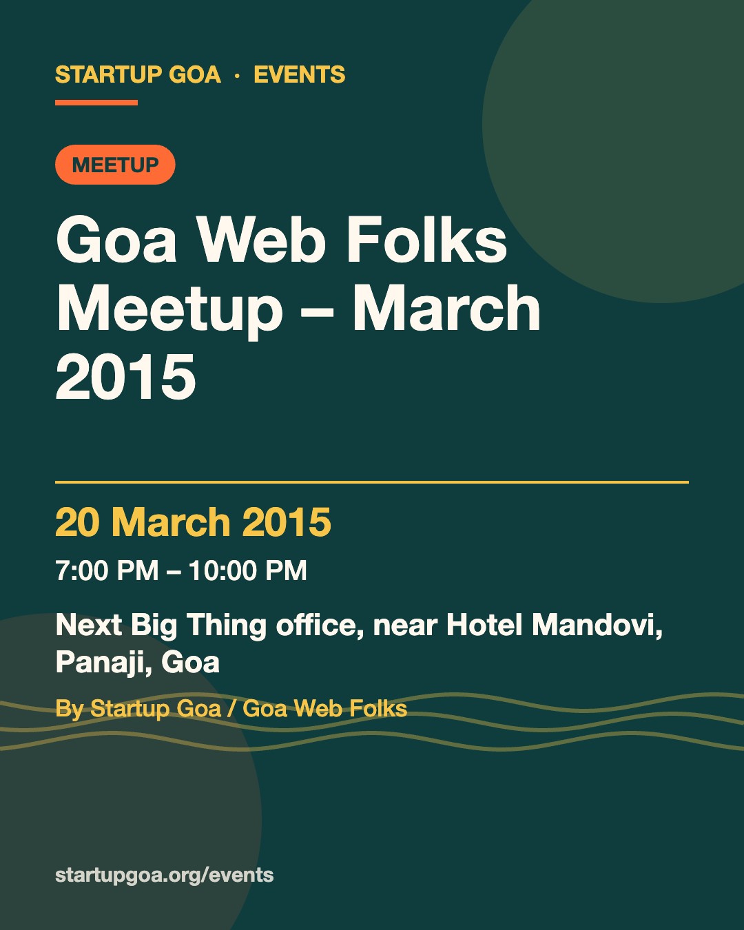 Poster: Goa Web Folks Meetup – March 2015, 20 March 2015