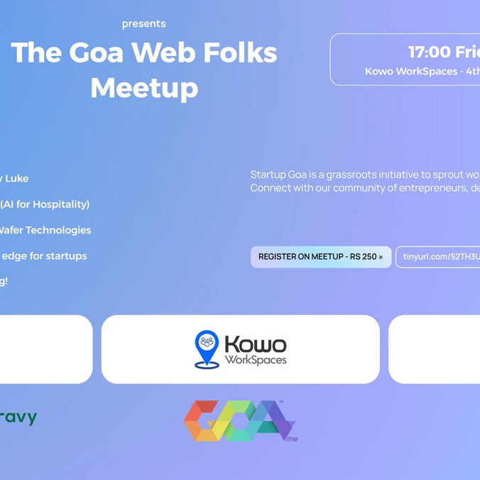 Poster for Goa Web Folks Meetup – Now with AI Buzzwords Added!