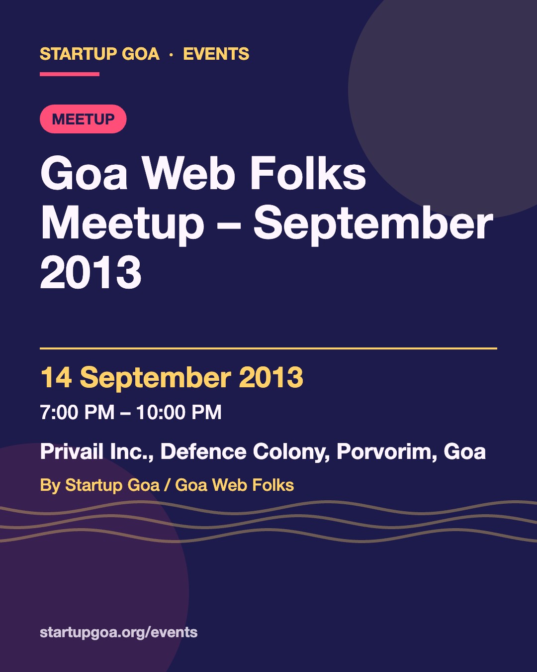 Poster: Goa Web Folks Meetup – September 2013, 14 September 2013