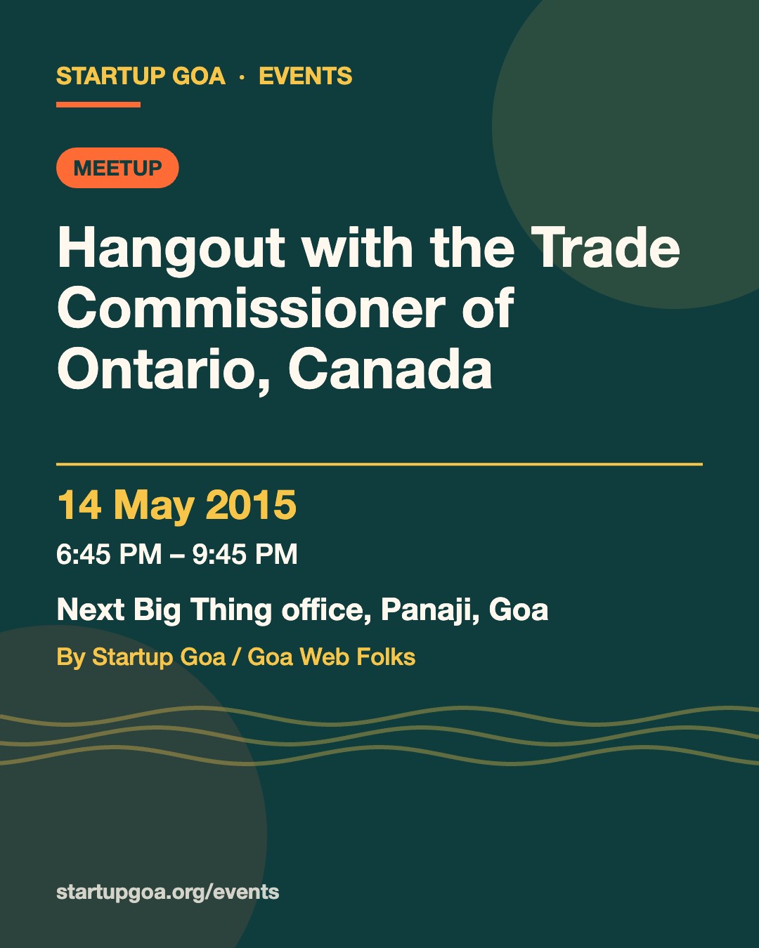 Poster: Hangout with the Trade Commissioner of Ontario, Canada, 14 May 2015