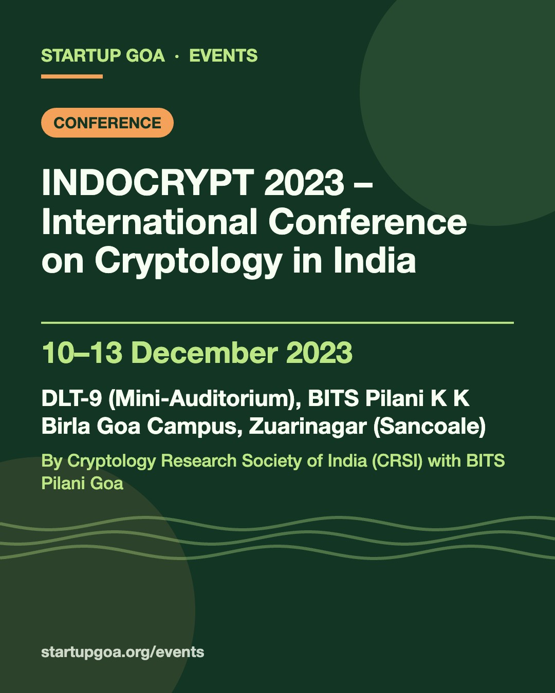 Poster: INDOCRYPT 2023 – International Conference on Cryptology in India, 10–13 December 2023