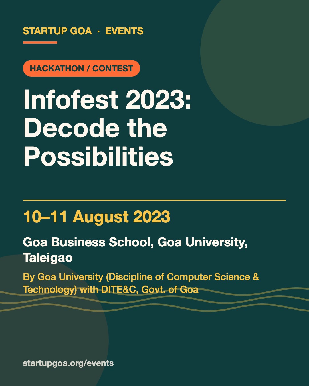 Poster: Infofest 2023: Decode the Possibilities, 10–11 August 2023