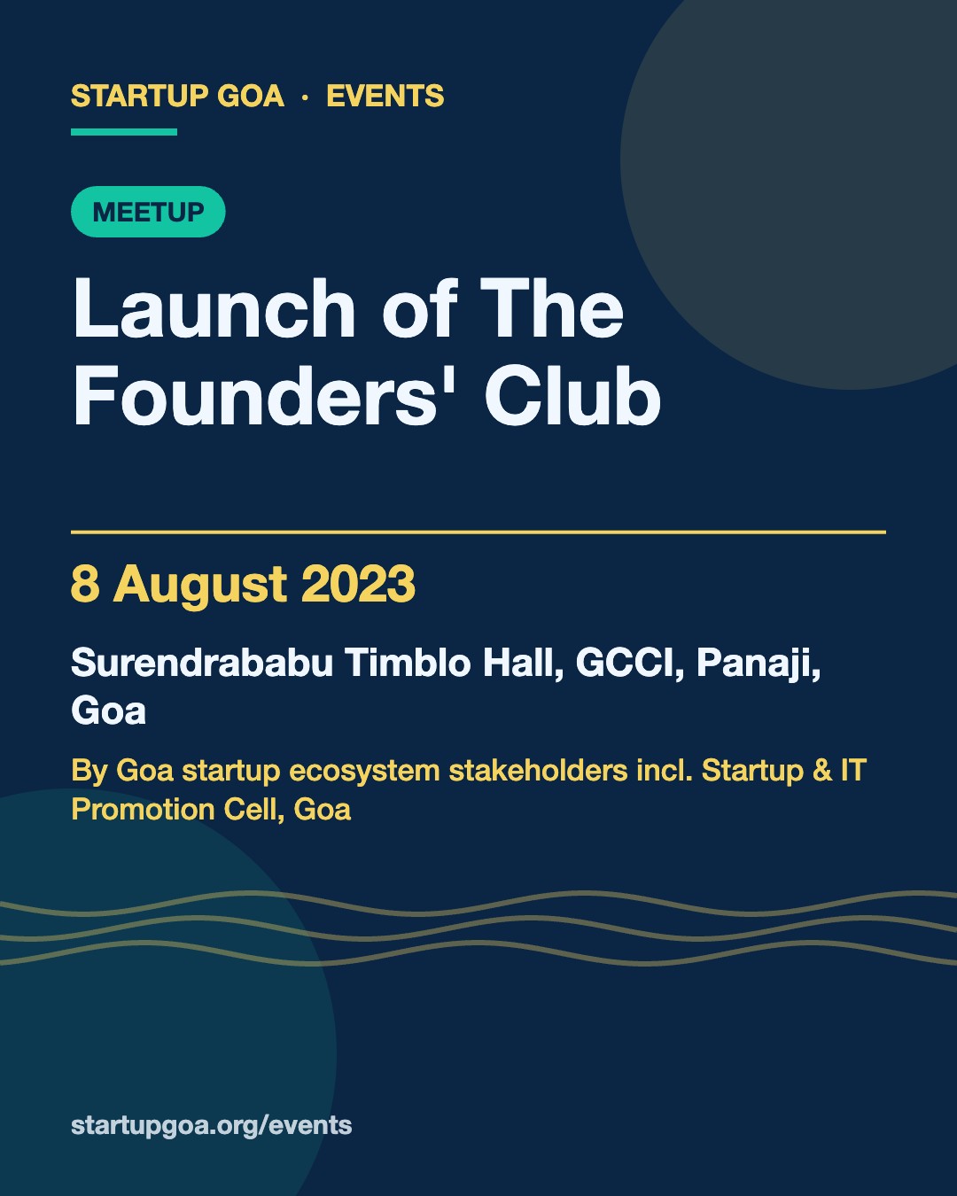 Poster: Launch of The Founders' Club, 8 August 2023