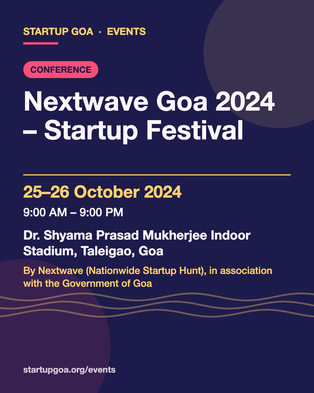 Poster: Nextwave Goa 2024 – Startup Festival, 25–26 October 2024