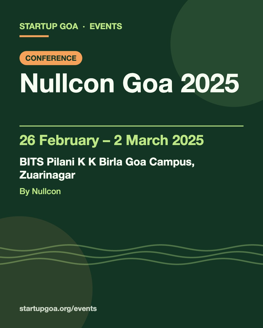 Poster: Nullcon Goa 2025, 26 February – 2 March 2025