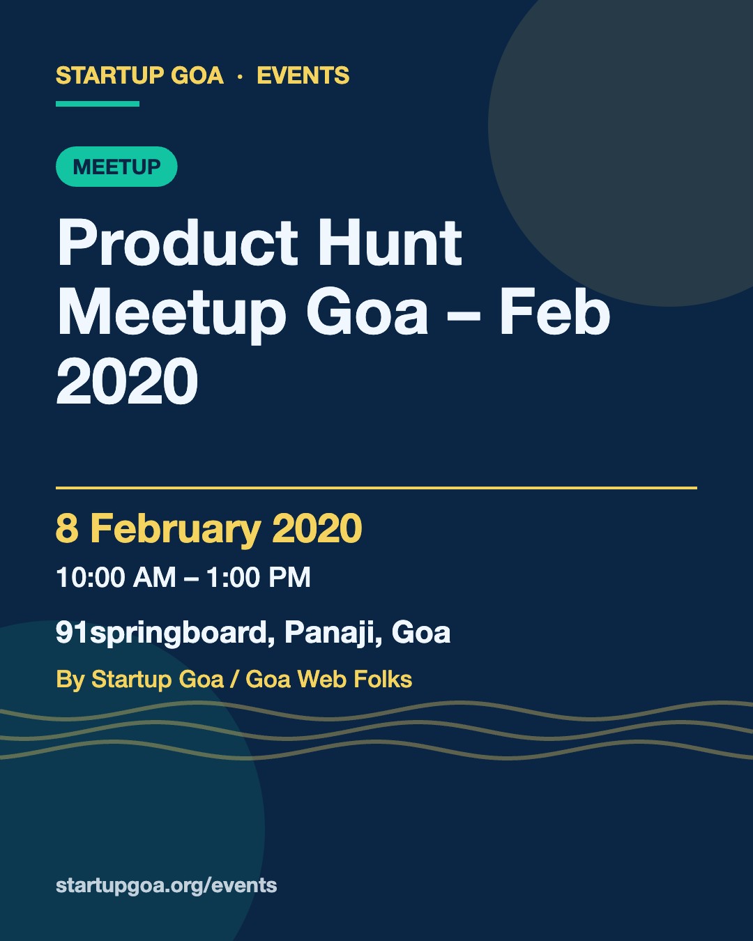 Poster: Product Hunt Meetup Goa – Feb 2020, 8 February 2020