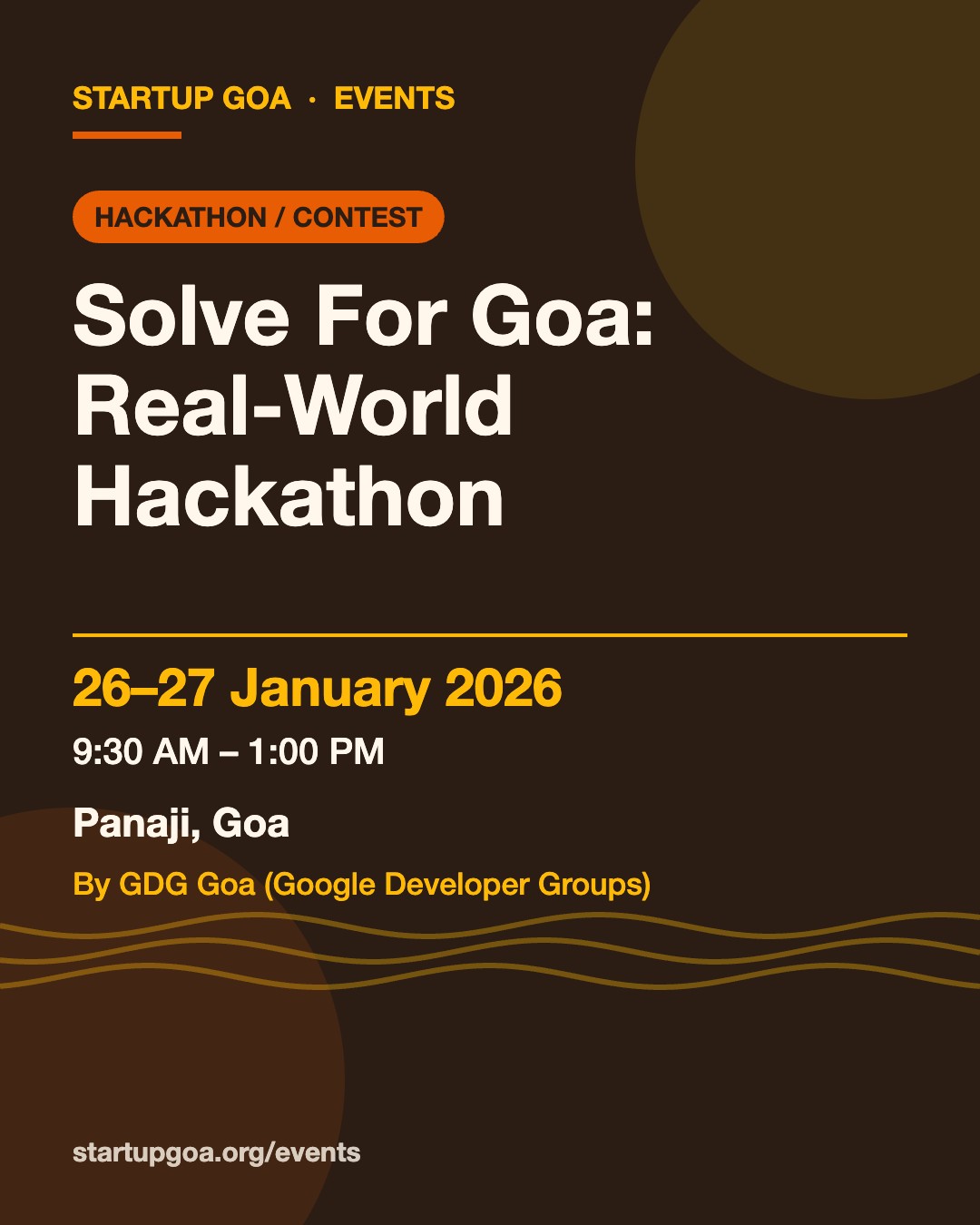 Poster: Solve For Goa: Real-World Hackathon, 26–27 January 2026