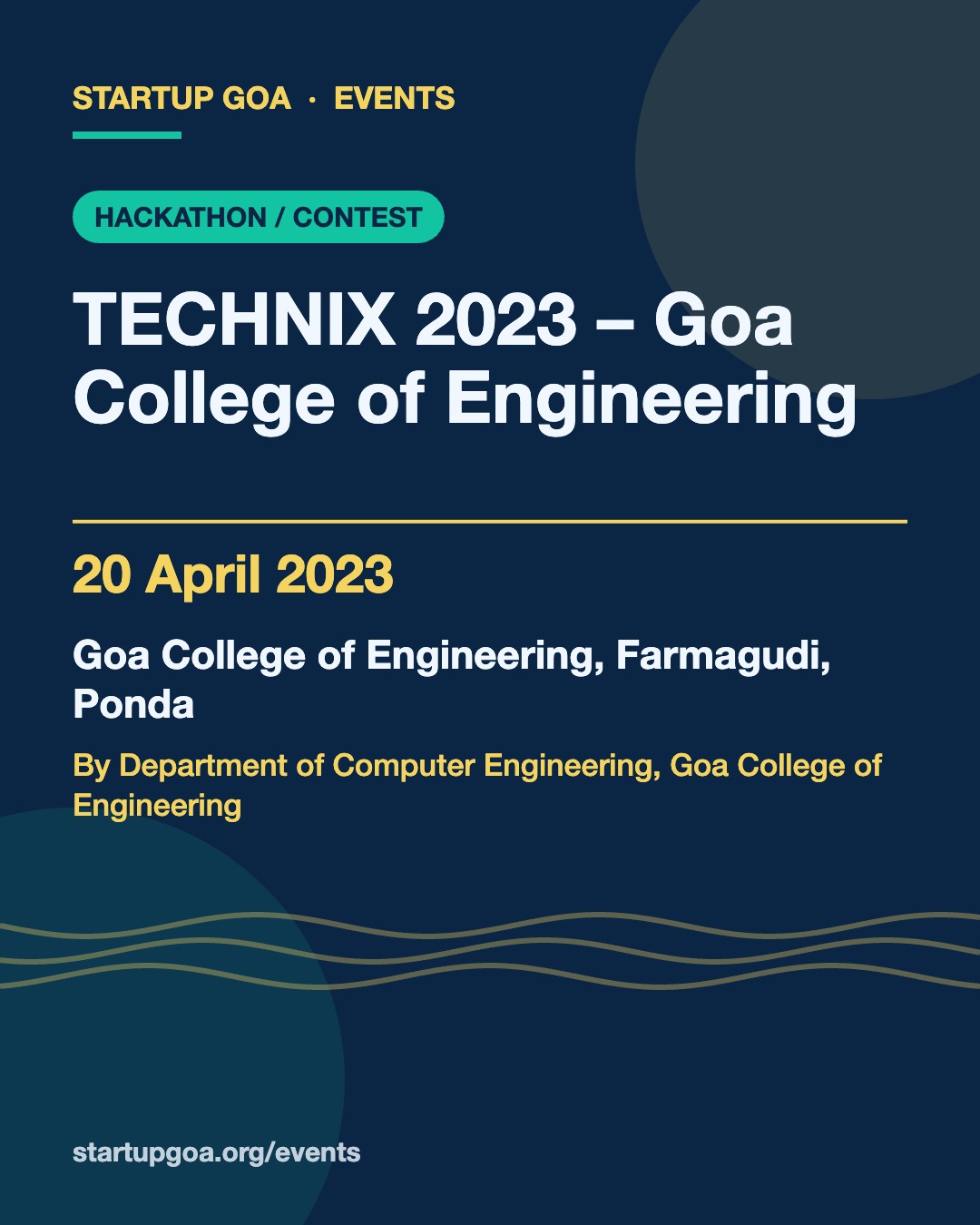 Poster: TECHNIX 2023 – Goa College of Engineering, 20 April 2023